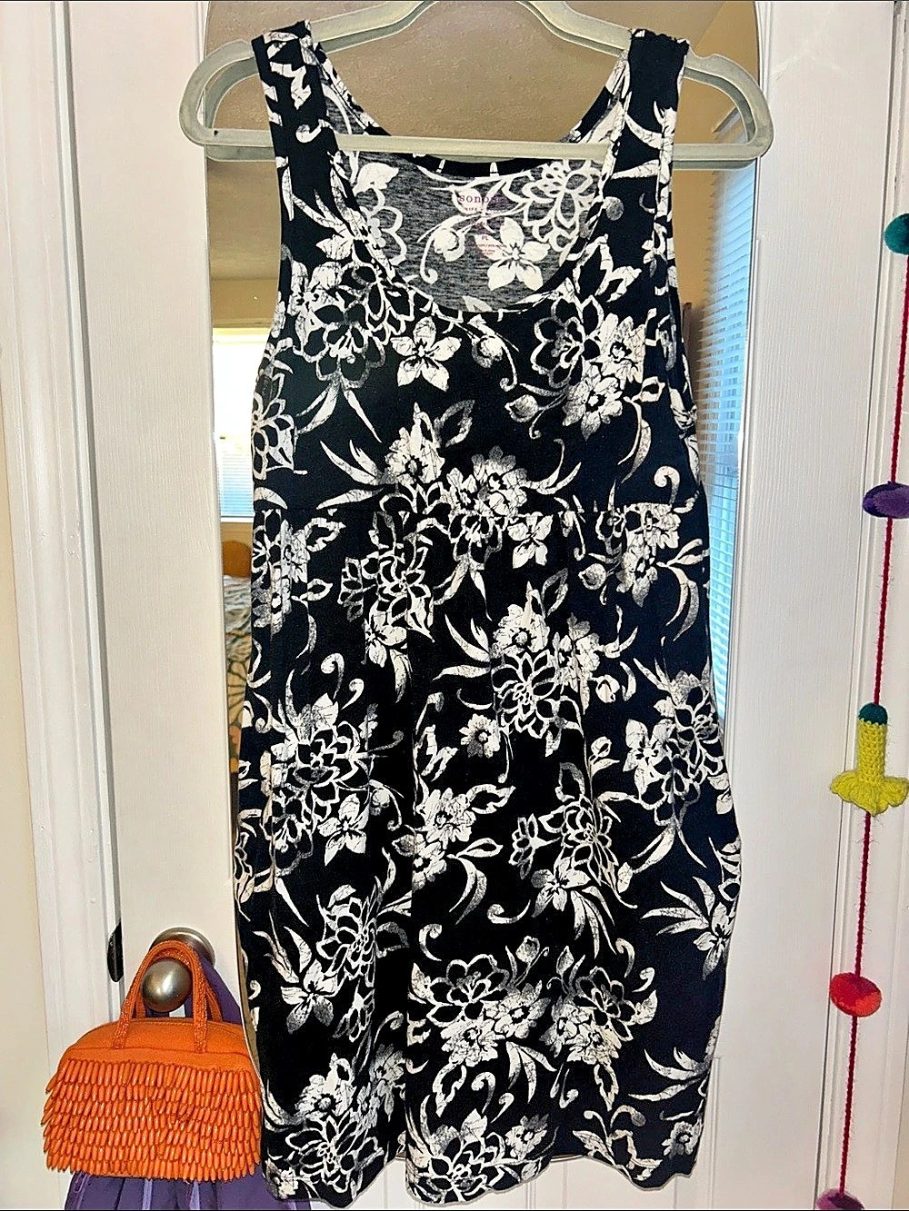 Sonoma Floral Mini Dress in Black & White